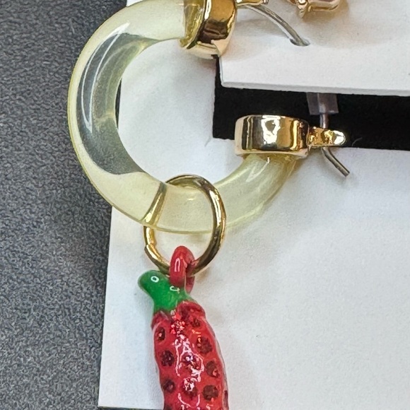 Betsey Johnson Mismatched Earrings with Avocado and Chili Pepper - Picture 4 of 5